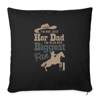 Je ne suis pas seulement papa le plus grand fan de barils de course de barils - Housse de coussin décorative 45 x 45 cm - noir - Devant