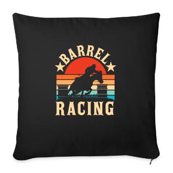 Barrel Racing Retro Sunset Western Barrel Vintage - Sofakissenbezug 45 x 45 cm - Schwarz - Vorne