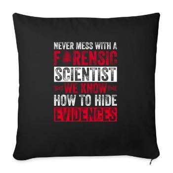 Forensischer Wissenschaftler Design Für Forensic - Sofa pillowcase 17,3'' x 17,3'' (45 x 45 cm) - black - Front