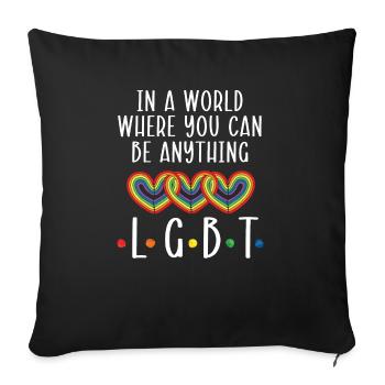 Gay Rights Rainbow Pride LGBTQ Gay Pride Parade - Sofa pillowcase 17,3'' x 17,3'' (45 x 45 cm) - black - Front
