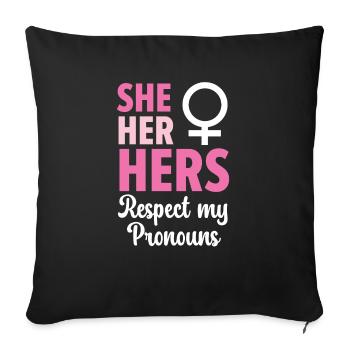 Gay Rights Rainbow Pride LGBTQ Gay Pride Parade - Sofa pillowcase 17,3'' x 17,3'' (45 x 45 cm) - black - Front
