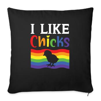 Gay Rights Rainbow Pride LGBTQ Gay Pride Parade - Sofa pillowcase 17,3'' x 17,3'' (45 x 45 cm) - black - Front