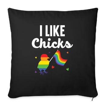 Gay Rights Rainbow Pride LGBTQ Gay Pride Parade - Sofa pillowcase 17,3'' x 17,3'' (45 x 45 cm) - black - Front