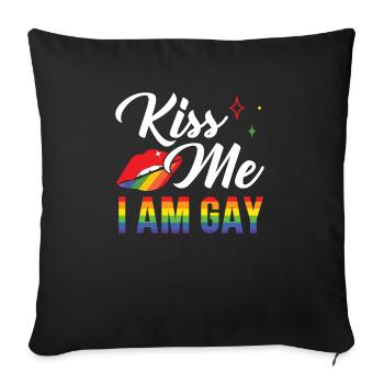 Gay Rights Rainbow Pride LGBTQ Gay Pride Parade - Sofa pillowcase 17,3'' x 17,3'' (45 x 45 cm) - black - Front