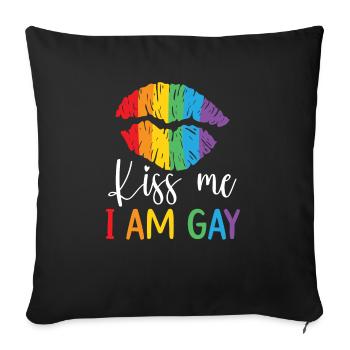 Gay Rights Rainbow Pride LGBTQ Gay Pride Parade - Sofa pillowcase 17,3'' x 17,3'' (45 x 45 cm) - black - Front