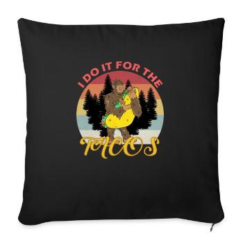 Je le fais pour les tacos - Housse de coussin décorative 45 x 45 cm - noir - Devant