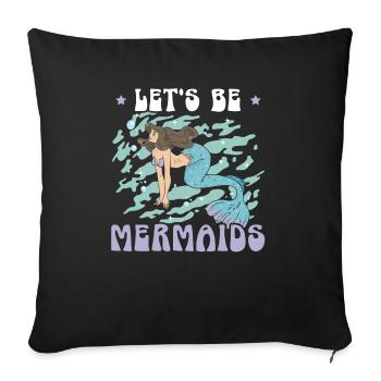 Mermaid Squad Mythe Folklore Sous-marin Aquatique - Housse de coussin décorative 45 x 45 cm - noir - Devant