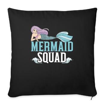 Mermaid Squad Mythe Folklore Sous-marin Aquatique - Housse de coussin décorative 45 x 45 cm - noir - Devant
