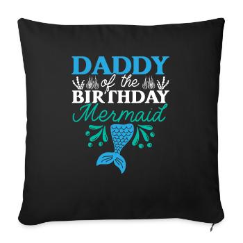Papa De L’Anniversaire Sirène Anniversaire Aquatique - Housse de coussin décorative 45 x 45 cm - noir - Devant