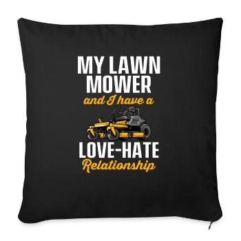 Lawn Mower Mowing Landscaping Landscaper - Sofa pillowcase 17,3'' x 17,3'' (45 x 45 cm) - black - Front