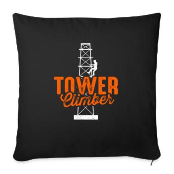 Cell Tower Climber Climbing Technician - Sofa pillowcase 17,3'' x 17,3'' (45 x 45 cm) - black - Front