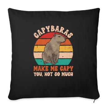 Capybara Nagetier - Sofakissenbezug 45 x 45 cm - Schwarz - Vorne