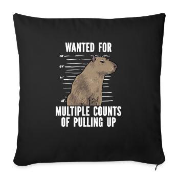 Capybara Nagetier - Sofakissenbezug 45 x 45 cm - Schwarz - Vorne