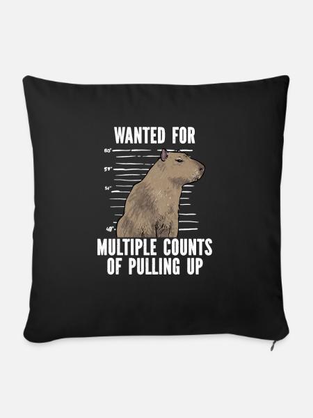 Capybara Nagetier - Sofakissenbezug 45 x 45 cm - Schwarz