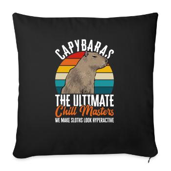 Capybara Nagetier - Sofakissenbezug 45 x 45 cm - Schwarz - Vorne