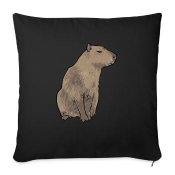Capybara Nagetier - Sofakissenbezug 45 x 45 cm - Schwarz - Vorne
