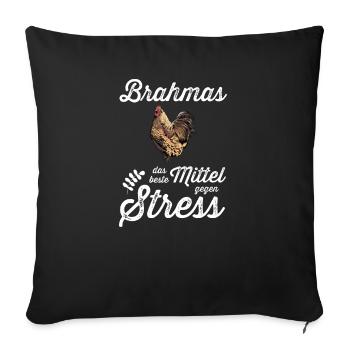 Brahma Hühner I Chicken Geflügel Motiv für - Sofakissenbezug 45 x 45 cm - Schwarz - Vorne