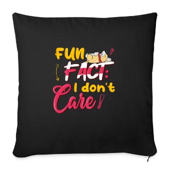 Fun Fact I Don't Care3 - Sofa pillowcase 17,3'' x 17,3'' (45 x 45 cm) - black - Front
