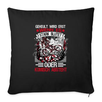 Downhill Mountainbiker Mountainbiken - Sofakissenbezug 45 x 45 cm - Schwarz - Vorne