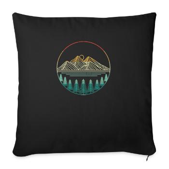 Berg Wald Camping Geocaching Wandern Jagen Outdoor - Sofakissenbezug 45 x 45 cm - Schwarz - Vorne