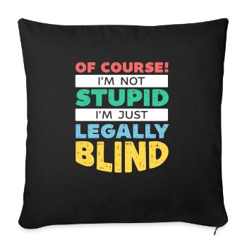 Conscience de la cécité aveugle en braille - Housse de coussin décorative 45 x 45 cm - noir - Devant