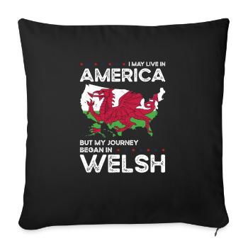 Born Welsh Wales American USA Citizenship - Sofa pillowcase 17,3'' x 17,3'' (45 x 45 cm) - black - Front