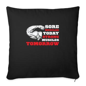 Douleurs musculaires Fitness Musculation Haltérophiles - Housse de coussin décorative 45 x 45 cm - noir - Devant