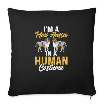 Berger australien miniature - Housse de coussin décorative 45 x 45 cm - noir - Devant