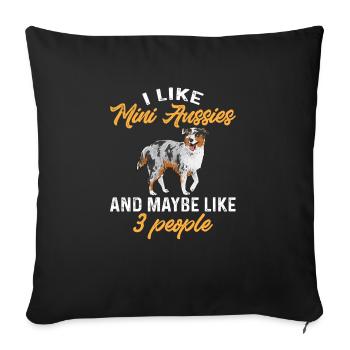 Miniature Australian Shepherd - Sofa pillowcase 17,3'' x 17,3'' (45 x 45 cm) - black - Front