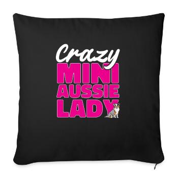 Miniature Australian Shepherd - Sofa pillowcase 17,3'' x 17,3'' (45 x 45 cm) - black - Front