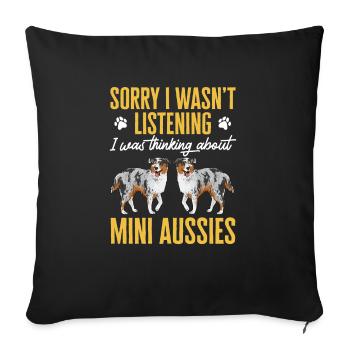 Miniature Australian Shepherd - Sofa pillowcase 17,3'' x 17,3'' (45 x 45 cm) - black - Front