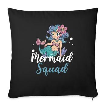 Mermaid Squad Mythe Folklore Sous-marin Aquatique - Housse de coussin décorative 45 x 45 cm - noir - Devant