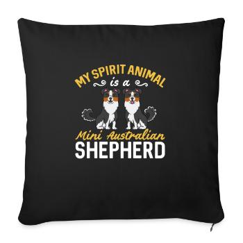 Miniature Australian Shepherd - Sofa pillowcase 17,3'' x 17,3'' (45 x 45 cm) - black - Front