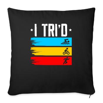 Triathlon Athlète Triathlète Natation Vélo Course - Housse de coussin décorative 45 x 45 cm - noir - Devant