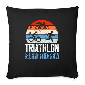 Triathlon Athlète Triathlète Natation Vélo Course - Housse de coussin décorative 45 x 45 cm - noir - Devant