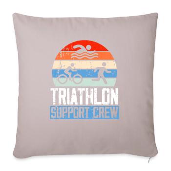 Triathlon Athlet Triathlet Schwimmen Radfahren Laufen - Sofakissenbezug 45 x 45 cm - helles Taupe - Vorne