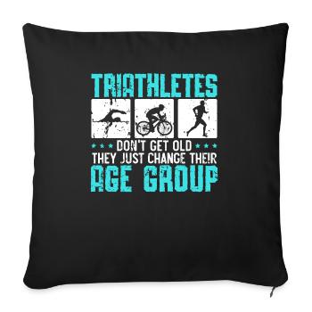 Triathlon Athlète Triathlète Natation Vélo Course - Housse de coussin décorative 45 x 45 cm - noir - Devant