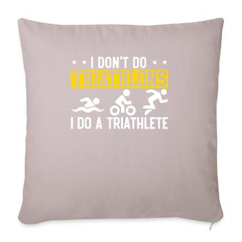 Triathlon Athlet Triathlet Schwimmen Radfahren Laufen - Sofakissenbezug 45 x 45 cm - helles Taupe - Vorne
