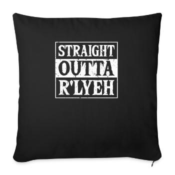 Cthulhu Straight Outta R’lyeh, drôle d’horreur cosmique - Housse de coussin décorative 45 x 45 cm - noir - Devant