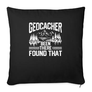 Niedlicher Geocacher Been There Found That - Sofakissenbezug 45 x 45 cm - Schwarz - Vorne