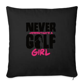 Golfeur Golf Club Golf Club Terrain de golf - Housse de coussin décorative 45 x 45 cm - noir - Devant