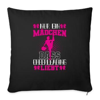 Cheerleading Cheerleaderin Nur ein Mädchen - Sofakissenbezug 45 x 45 cm - Schwarz - Vorne