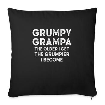 Grumpy Grandpa Vintage Typographie Vieille personne - Housse de coussin décorative 45 x 45 cm - noir - Devant