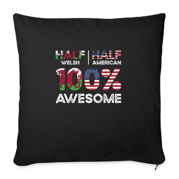 Geboren in Walisisch Wales Amerikanisch USA - Sofakissenbezug 45 x 45 cm - Schwarz - Vorne