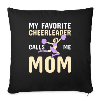 Pom-pom girl Cheerleading Gymnastique Danseuse - Housse de coussin décorative 45 x 45 cm - noir - Devant