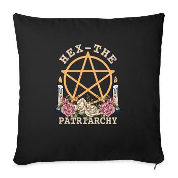 Le féminisme envoûte le patriarcat de manière féministe - Housse de coussin décorative 45 x 45 cm - noir - Devant