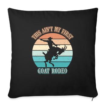 Ce n’est pas mon premier rodéo de chèvre Bronc Riding - Housse de coussin décorative 45 x 45 cm - noir - Devant