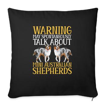 Miniature Australian Shepherd - Sofa pillowcase 17,3'' x 17,3'' (45 x 45 cm) - black - Front