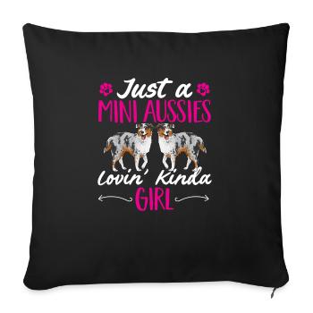 Berger australien miniature - Housse de coussin décorative 45 x 45 cm - noir - Devant