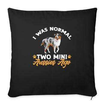 Miniature Australian Shepherd - Sofa pillowcase 17,3'' x 17,3'' (45 x 45 cm) - black - Front